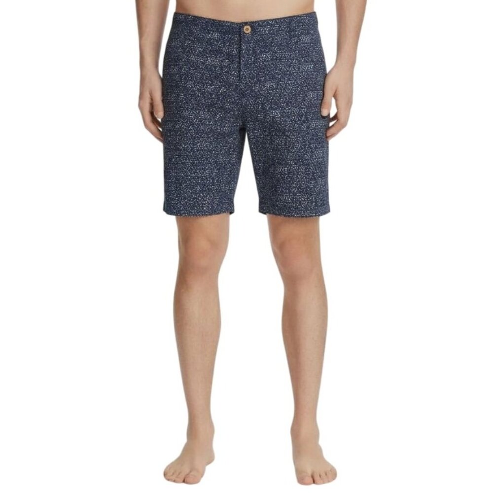 Oxford Lads Men’s Navy Print Patterned Cotton Stretch Walk Shorts Size 38 NWT